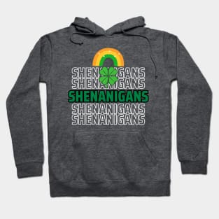 Fun St. Patrick's Day Shenanigans rainbow four leaf clover Hoodie